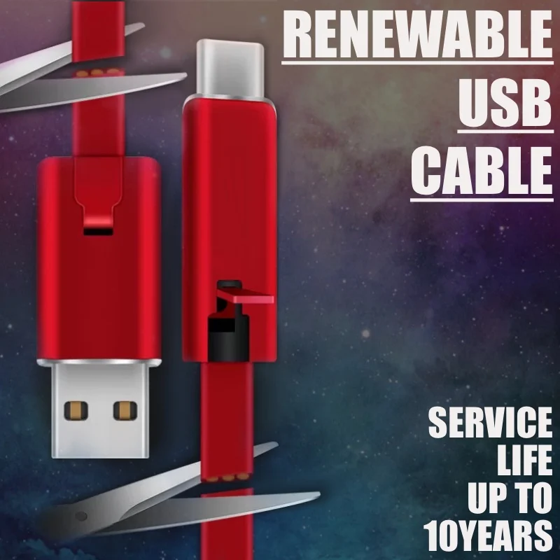 Быстро режущий usb кабель для ремонта возобновляемый зарядный провод микро