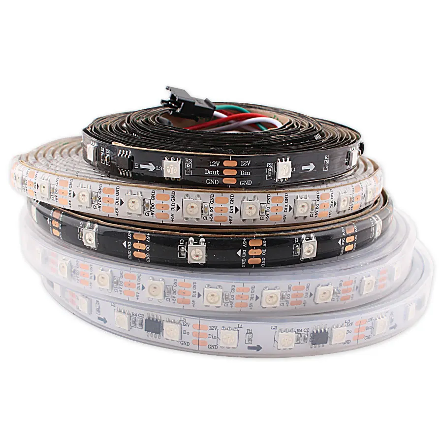 WS2812 Светодиодная лента 5 м 5 в RGB контроллер 5 в Светодиодная лента RGB WS2812 5 в вольт неоновый светодиодный фонарь WS2812B неоновая лента для подсветки телевизора