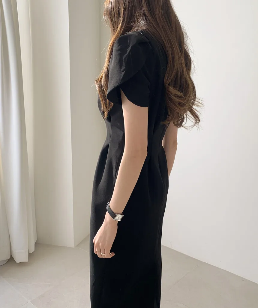 Woherb Korean Chic Women Dress Short Sleeve Casual V-Neck Elegant Office Lady Dresses 2020 New Slim Waist Robe Vestidos Mujer