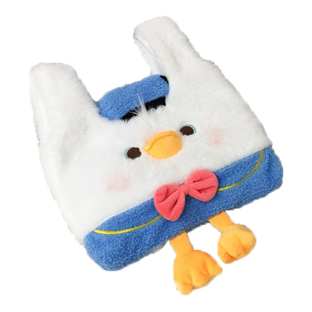 Disney Donald Duck Stuffed Plush Kawaii Bag Korean High-capacity Cartoon Animal Foldable Handbag Cute Gift Toy For Girl Children