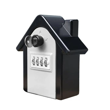 

Aluminum Alloy Password Lock Box Wall Mounted Key 4 Digit Code Combination Key Storage for Realtor Construction Indoor Outdoor