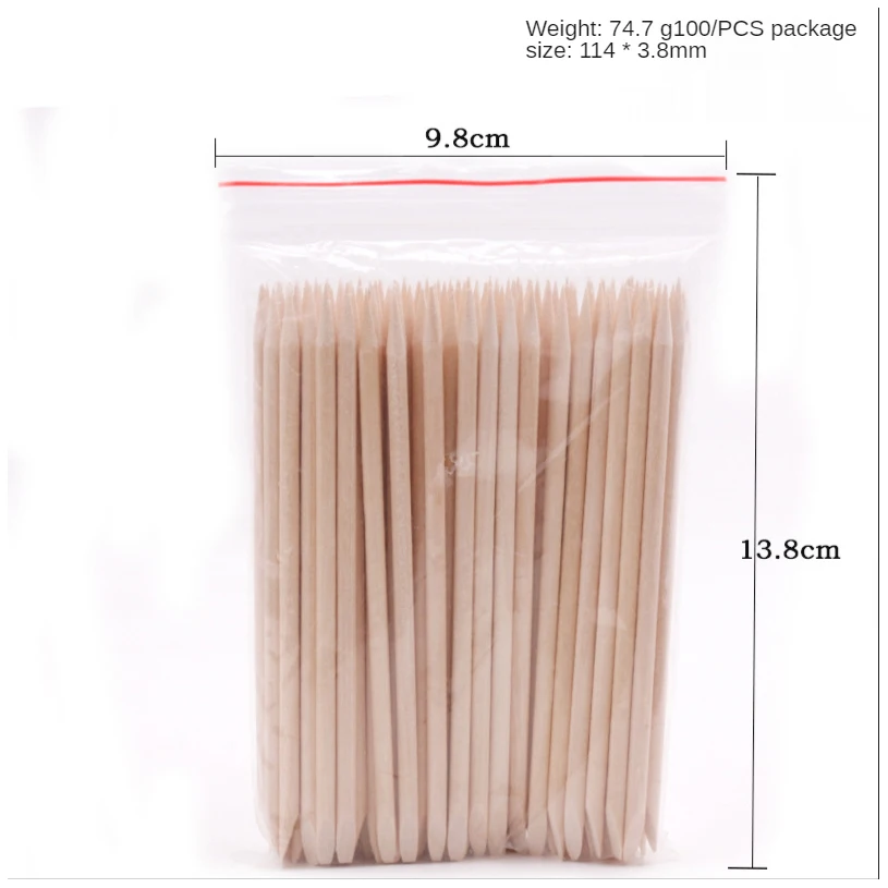 Orange Wood Sticks for Cuticle Pusher Cuticle Remove Tool Manicure Pedicure Care 3 Different Sizes 10/50/100Pieces/Set for Nails nail manicure sticks
