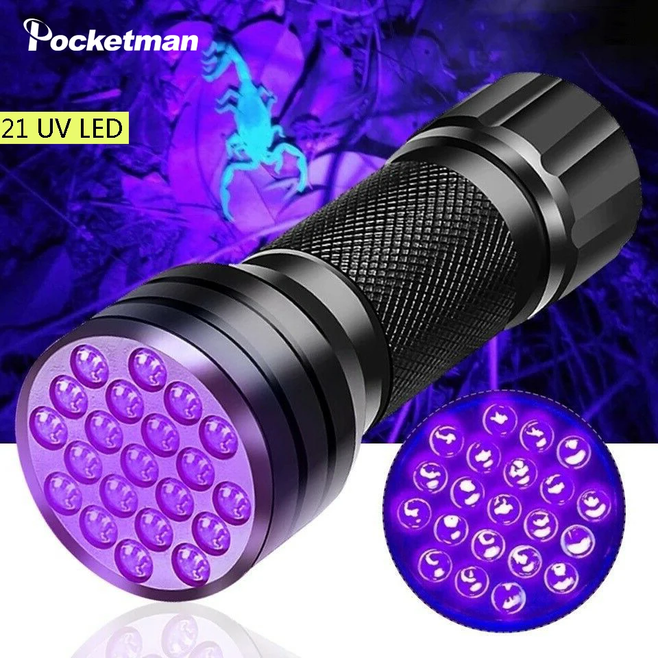 LED Black Light Flashlight Ultraviolet Flashlight Stain Detection Inspection 