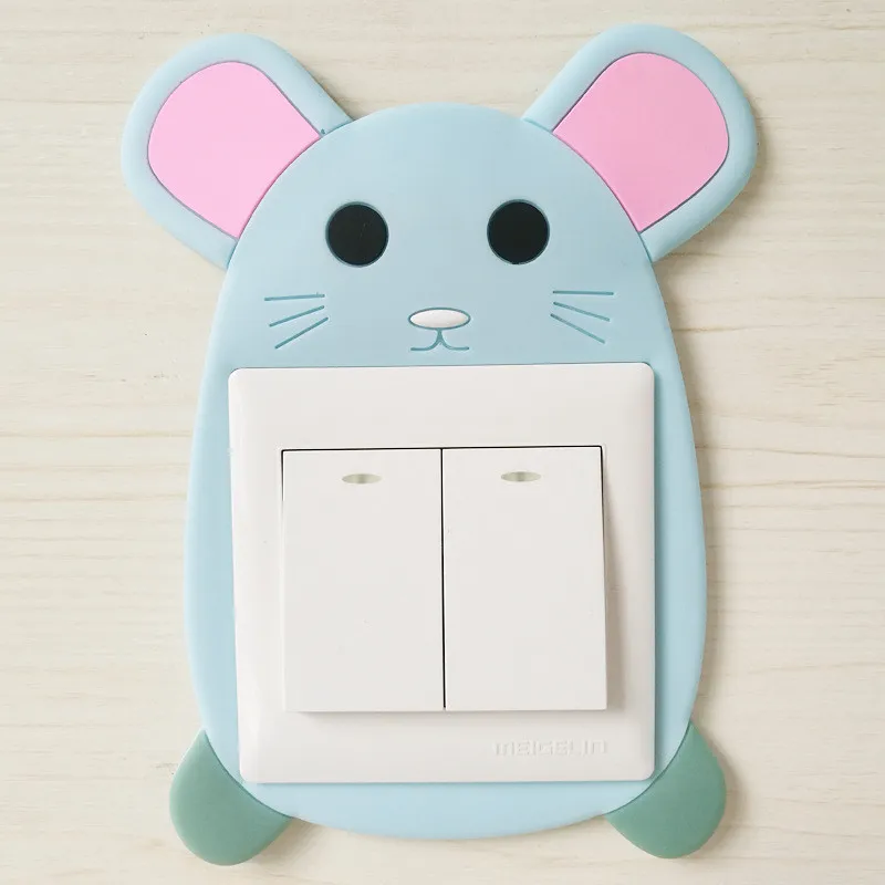 Новинка 1 шт. креативные наклейки на розетку светящиеся силиконовые для