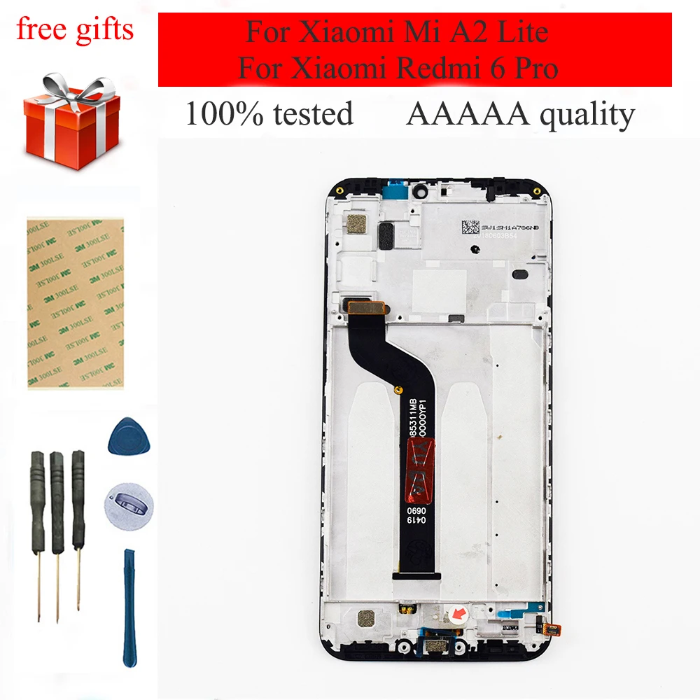 5 84 дюймов для Xiaomi Mi A2 Lite ЖК-дисплей Redmi 6 Pro сенсорный экран дигитайзер сборка Replcement