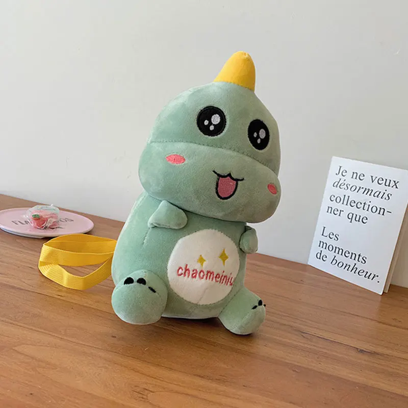 Горячая динозавр Плюшевый Рюкзак Kawaii Динозавр мир плюшевые животные сумка на плечо милые дети портмоне плюшевые игрушки подарок на год - Цвет: green