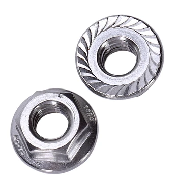 

New 25 Pcs 304 Stainless Steel Serrated Flange Metric Hex Lock Nuts M6