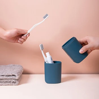 

Travel Toothbrush Cup Bathroom Accessories Set Plastic Water Cup Storage Toothbrush Holder Cup Sub-bottle Portable Brush Cup