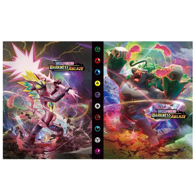 240pcs Pikachu Photo Album Notebook Pokemon Playing Cards Map Display Binder GX VMAX EX Letters Protector Cards Book Folder Gift 72