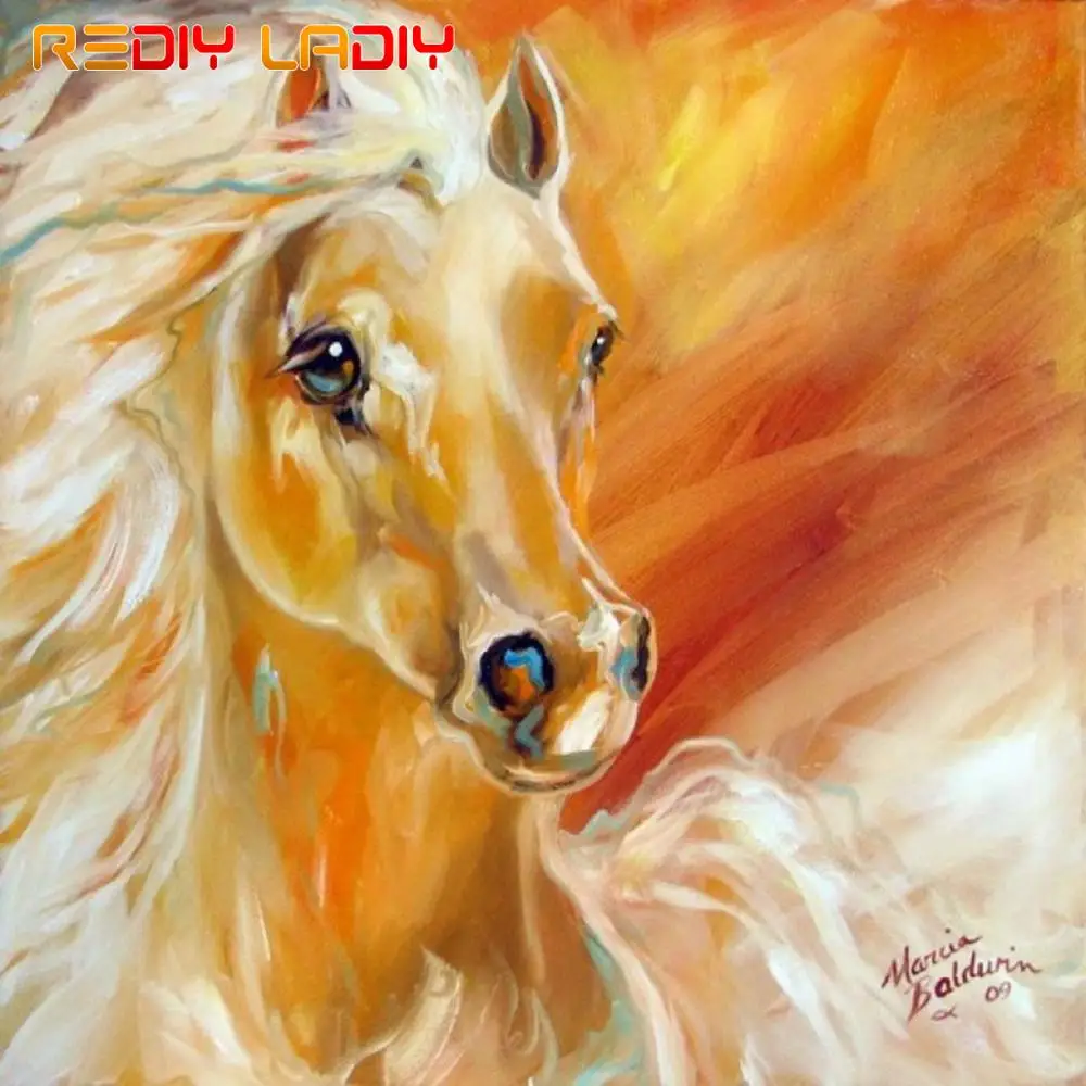 

DIY Diamond Painting Full Square/Round Drill Diamond Embroidery Animals Horse Picture of Rhinestones Mosaic Home Decoration Gift