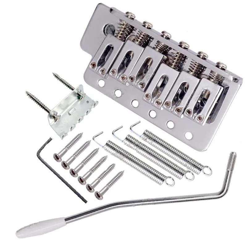 

1Set Chrome 6 Strings Electric Guitar Tremolo Bridge With Bar Guitar Accessories Parts Musical Instrument