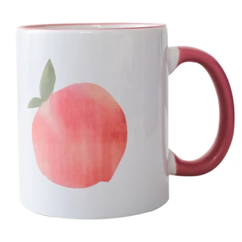 

Funny Creative Hand Painted Ceramic Mug with Handle Student Pink Cute Girl Mug Breakfast Home Hot Water Christmas Mug CC60MKB