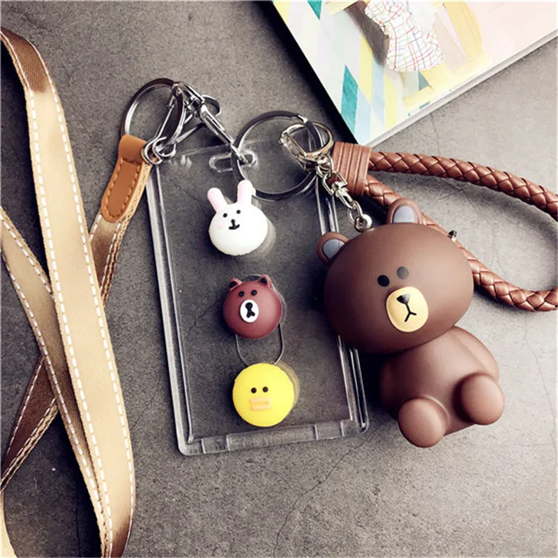 

Creative student work card card set transparent PVC plastic with hanging rope bus meal card key chain access control work card