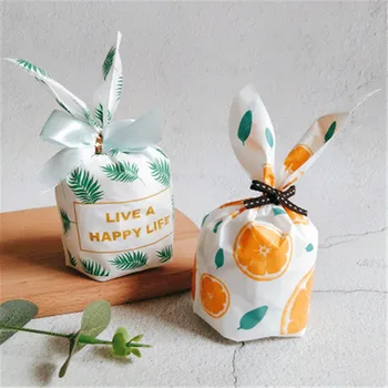 

50Pcs Rabbit Long Ear For Sweets Cute Bunny Wedding Party Goodie Bags Packing Cake Gift Bag Packaging Candy Cookie Bags Present