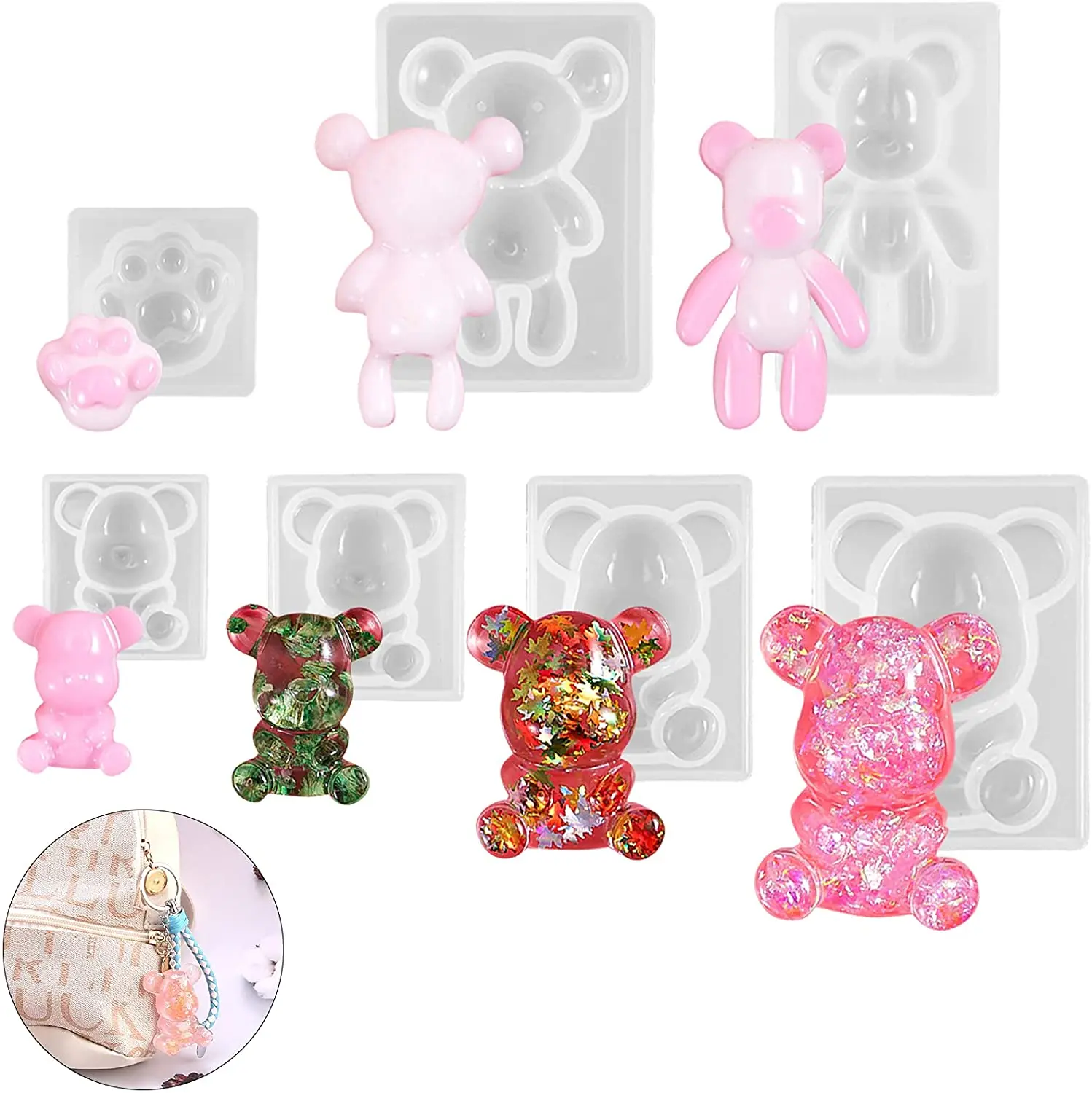 Teddy Bear Multi Silicone Resin Mold, Unique Mold – Phoenix