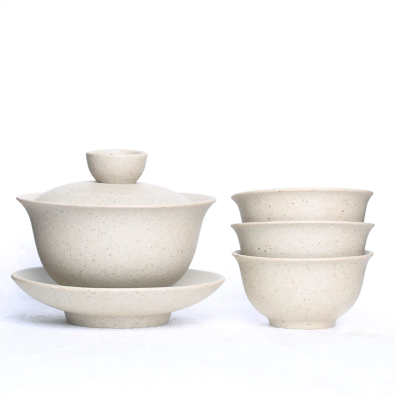 Mini 100ml Gaiwan For Tea Solid Pottery Tureen With Lid Teaware Travel Kung Fu Tea Set Chinese Cup Bowls Chawan