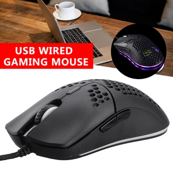 

New Arrival 1pc 6 Keys 6400DPI Lightweight Wired Mouse Hollow-out Gaming Mouce Mice With LED RGB FOR Windows 2000/XP/win7 8 10