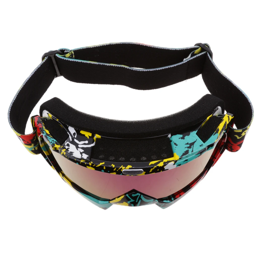 Motorcycle Motocross ATV Dirt Bike Goggles Anti-fog Eyewear Colorful/White