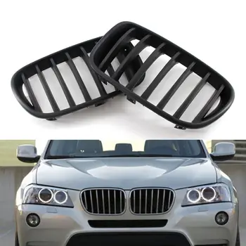 

1Pair for BMW X3 F25 2011 2012 2013 Car-styling Front Kidney Grill Grille Matt Gloss Black Color Replacement Racing Grills