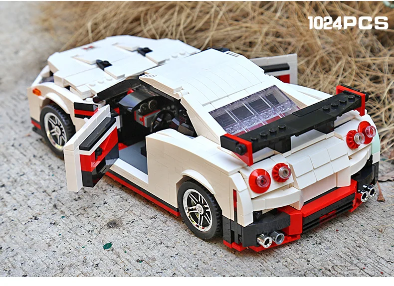 Креативная серия Moc Technic Ниссан GTR R35 скорость хром, Ванадий Набор автомобилей строительные блоки кирпичи модель игрушки 20518