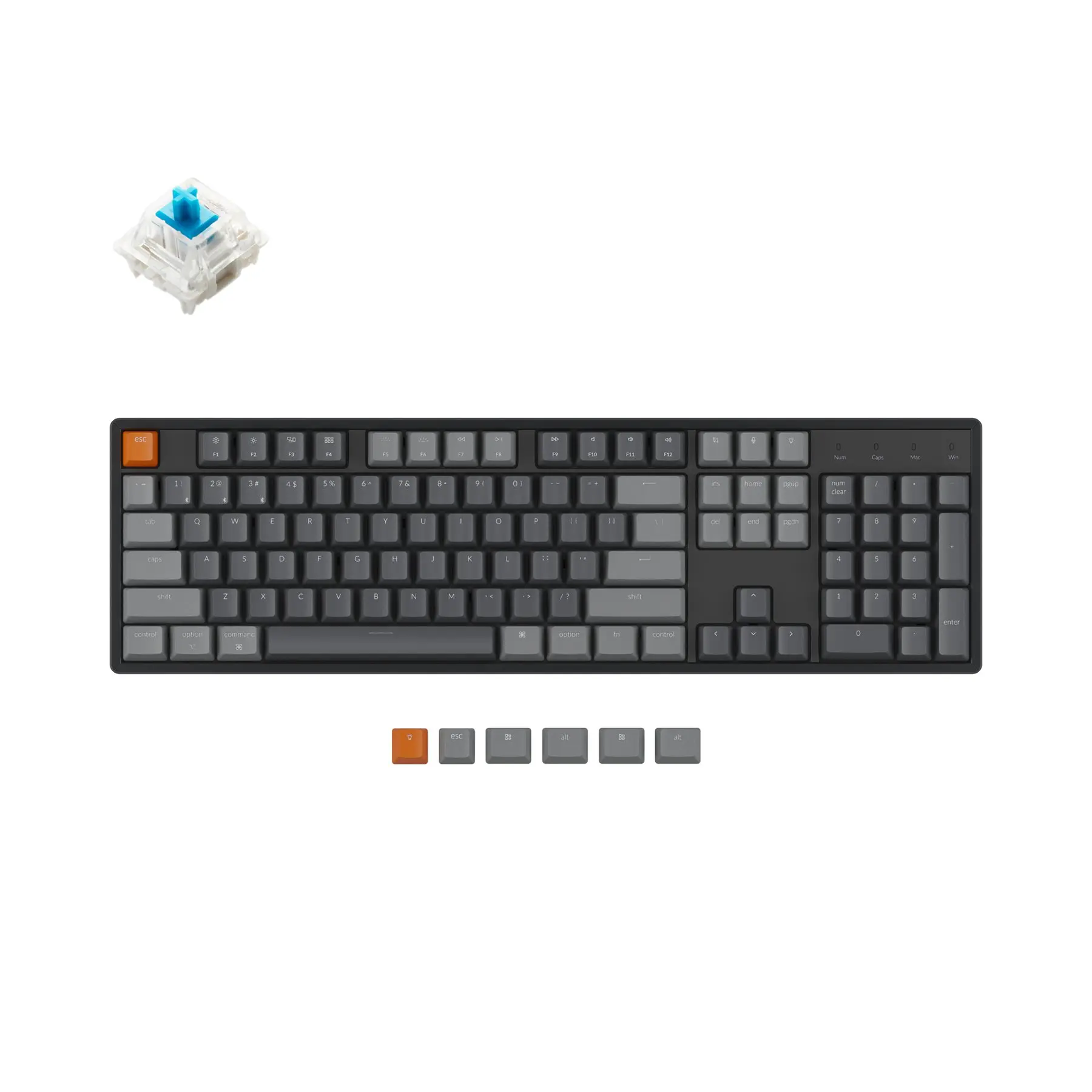 Keychron K10 C Bluetooth Wireless Mechanical Keyboard Full Size RGB Backlight Gateron Switch Aluminum Frame For Mac Windows keyboards computer Keyboards