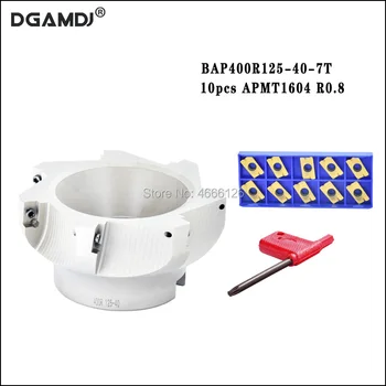 

1set of BAP400R125 40 7T milling cutter head +10pcs APMT1604 R0.8 carbide inserts for milling on a milling machine