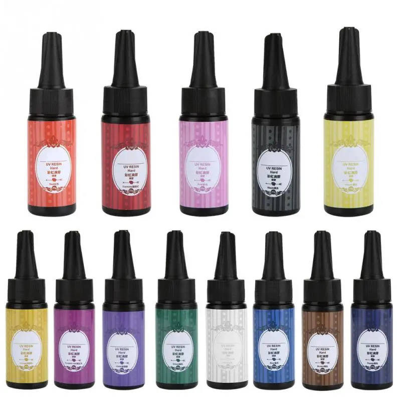 

13 Colors Pigment UV Resin Ultraviolet Solid Nail Art Crystal Jewelry Making Glue