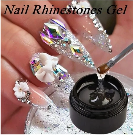 Nail Art Rhinestone Glue Gel For Nails UV Super Strong Adhesive Crystal Gem  Beads Diamond Decoration Transparent Glue Nail Tools