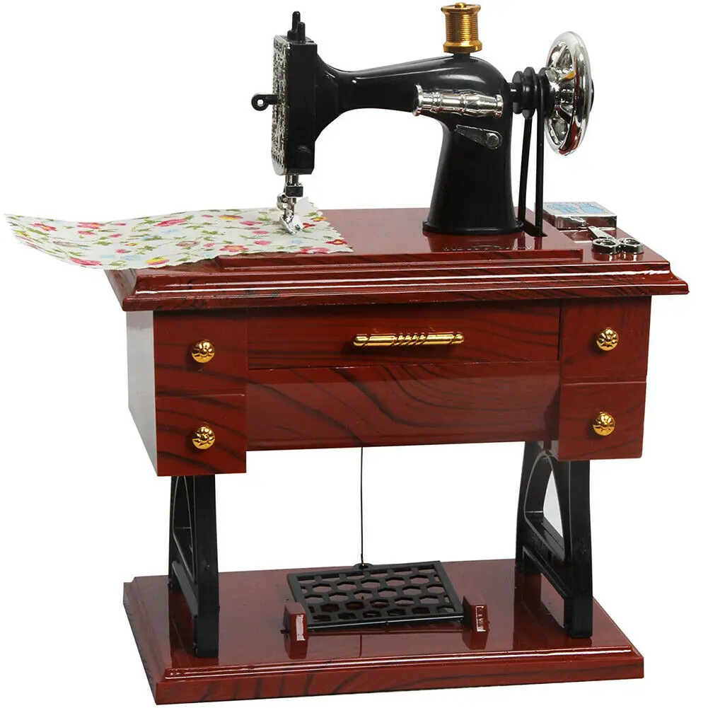 Creative Gifts Birthday Gift Music Boxes Sewing Machine Music Box Mini Creative Retro Sewing Clockwork Box Gift music box