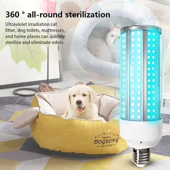 

80W E26/E27 UV Sanitizer Corn Lamp Timing Remote Control Disinfection Light Bulb for Home Sterilizer Disinfection Deodor