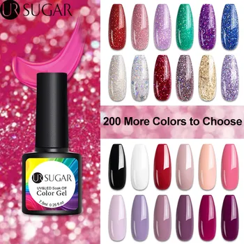 

UR SUGAR 7.5ml Shiny Glitter Gel Nail Polish Color Vernis Semi Permanent Gel varnish Top Coat Soak-Off UV LED Hybrid Gel Varnish