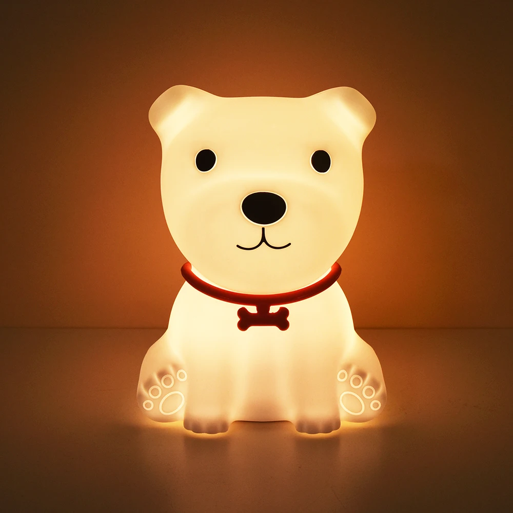 Creative Colorful Dog LED Night Light Touch Sensor Silicone USB