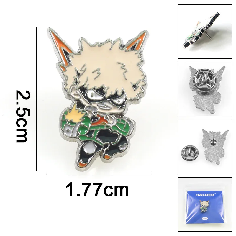 Брошь с надписью «My Hero Academy» Midoriya Izuku Todoroki Shoto Bakugou Katsuki Kirishima Eijiro Kaminari Denki Asui Tsuyu металлические броши