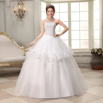 

Cheap Vintage Lace Long Train Wedding Dresses 2019 Bridal Gowns Vestidos Plus Size Bridal Dress bryllupskjole