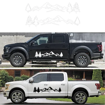 

Car Sticker Vinyl Snow Mountain Forest Totems Body Door Graphic Auto Decal for SUV RV Camper Offroad Car Styling White