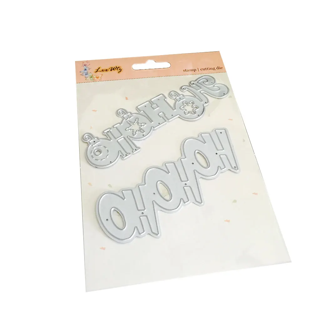 

2Pcs Christmas HO Pattern Cutting Dies Stencil Scrapbooking Printing Decors