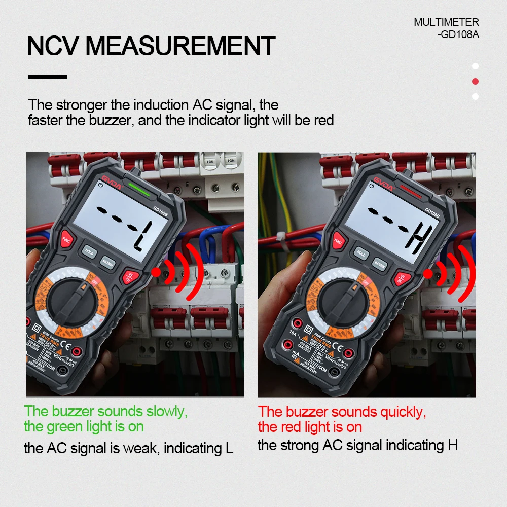 Digital Multimeter Ture RMS Auto Range 6000 Counts 1000V 10A AC DC Ohm Hz NCV Live Voltage Temperature Meter digital multimeter multimeter tester analog multimeter