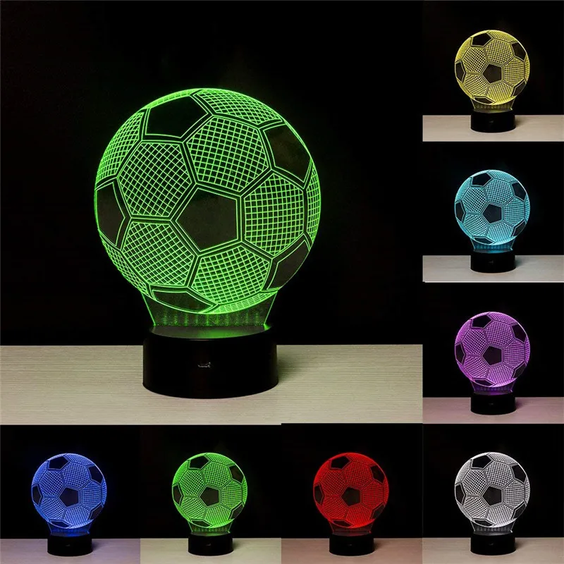 3D футбол мяч стол прикроватная Иллюзия спальня декоративная для нового года на день рождения спорт вентилятор подарок игра футбольный клуб Декор