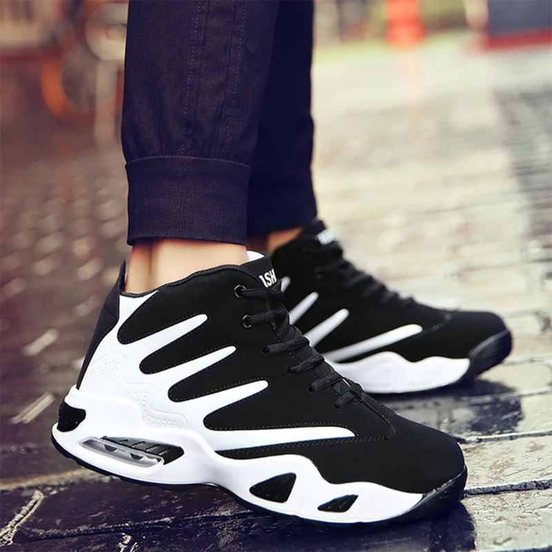 

SFIT 2019 NEW Brand High Quality All Black Men's Leather Casual Shoes Fashion Breathable Sneakers Fashion Flats Big Plus Size