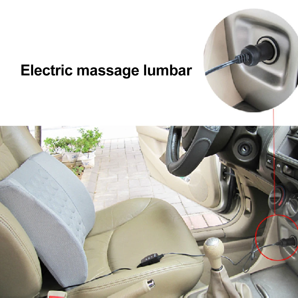 

1PCS Car Seat Chair Health Care Sponge Cloth Car Electric Massage Seat Lumbar Pad Car Cushion Pillows Soft Cotton Back Support