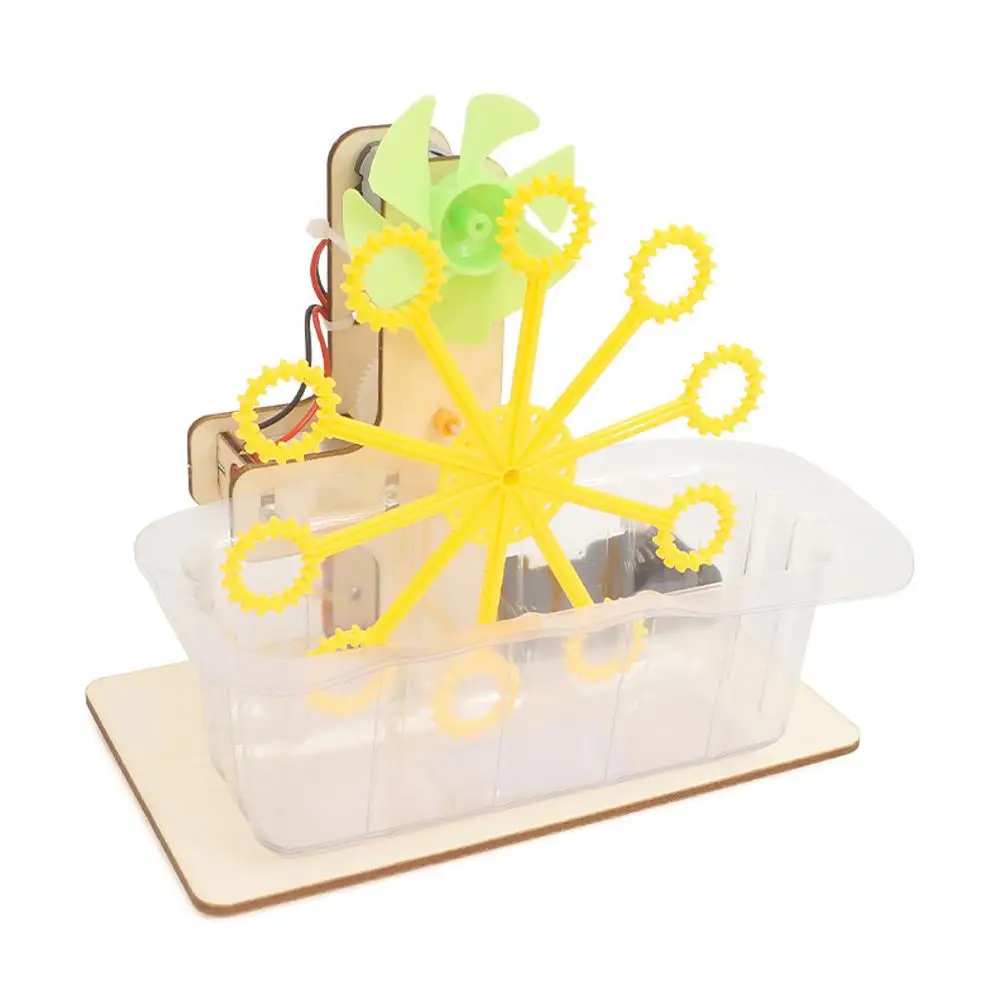  DIY Automatic Blowing Bubble Machine Science Small Production Science Kit Hand-assembled Toy