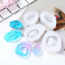 DIY Epoxy Jewelry Pendant Simulation Rough Stone Crystal Cluster Resin Silicone Mold Necklace Earring Keychain Resin Mold