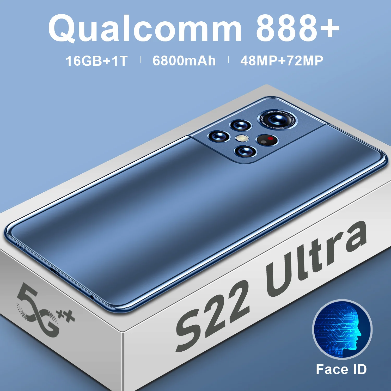Оригинальный смартфон S22 Ultra 16 ГБ + ТБ Android 6800 мАч Qualcomm Snapdragon 888 4G/телефон с двойной