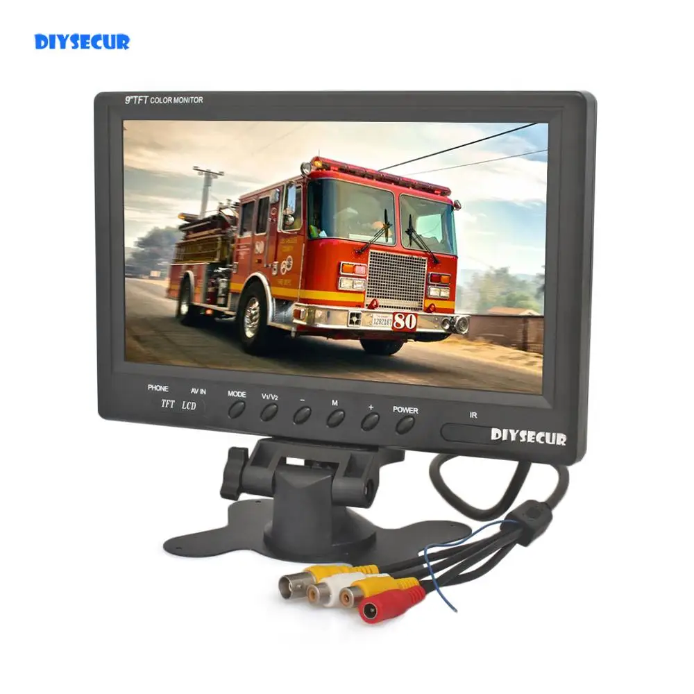DIYSECUR 9 &quotTFT ЖК монитор дисплей заднего вида с BNC / AV входом пульт дистанционного