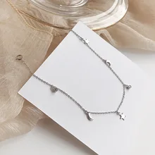 Кинтана 925 пробы Стразы луна и звезды браслет на ногу с кисточками простой свежий и сладкий чувство дизайна тренд студентов кольцо на лодыжки