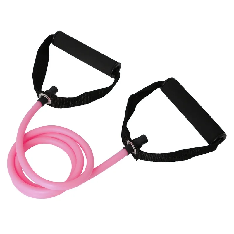 Розовый Fitness Resistance Band Rope Tube Latex Elastic Exercise For Gym Yoga Pilates - Цвет: Розовый