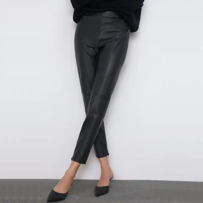 ladies skinny leather trousers