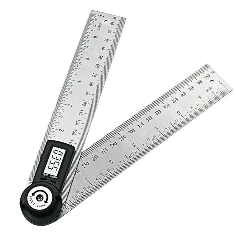 

200mm 360 Degrees LCD Display Digital Angle Finder Stainless Steel Protractor Electronic Ruler For Woodworking Protractor Tool