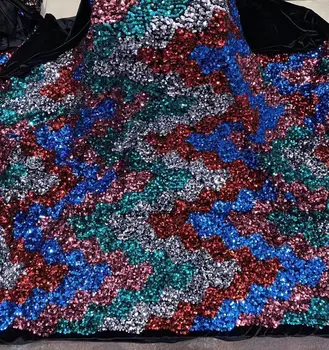 

New Colorful Sequins Mesh Lace Fabrics 2020 French Tulle Net Laces Unique Design African Nigerian Women Wedding Dresses Fabrics