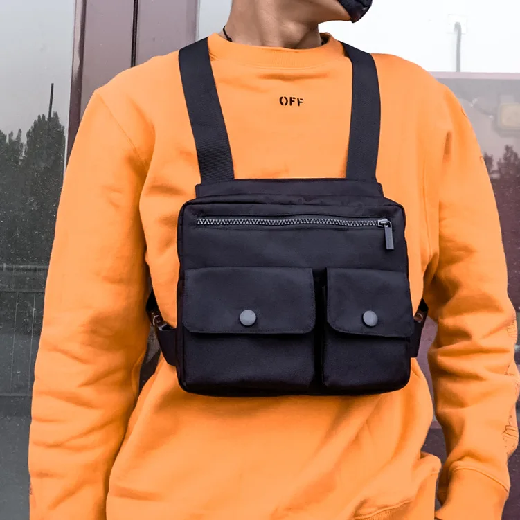 Men Tactical Vest Waist Bag Hip hop Chest Rig Bag for Men Male Abdomon